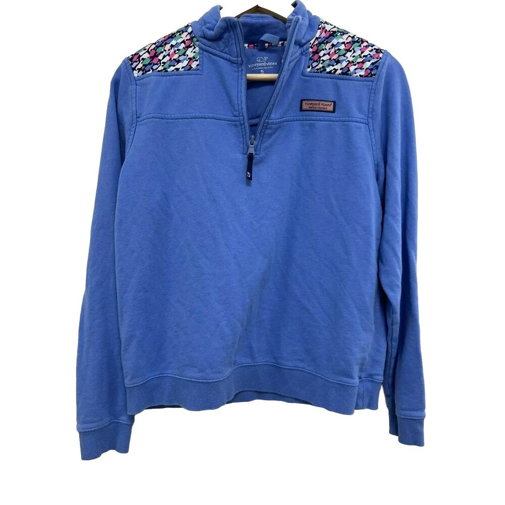 Vineyard Vines Women Girls' School Of Whales Shep Shirt Little Blue XL A001476